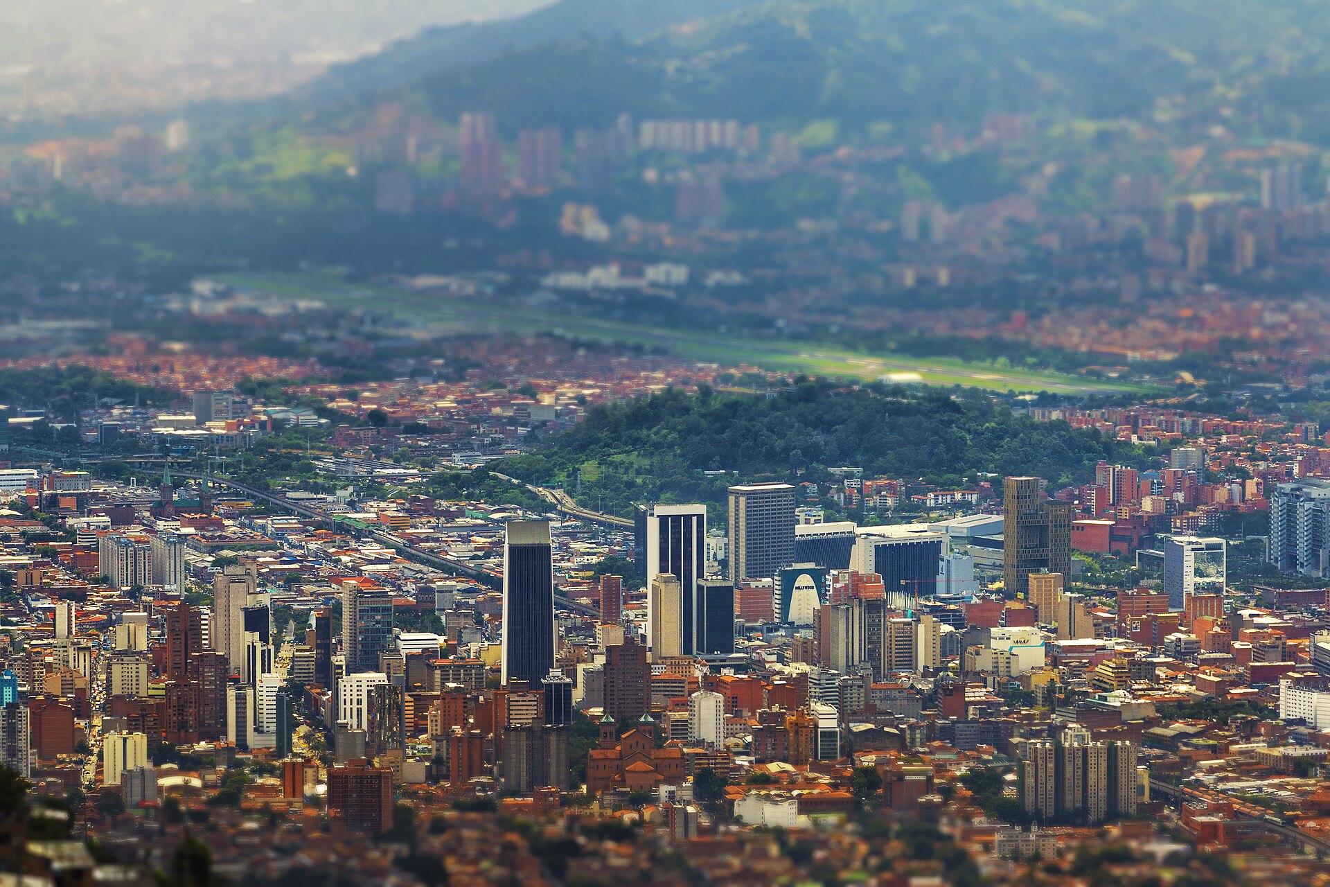 Medellín and the surrounding mountains in Colombia