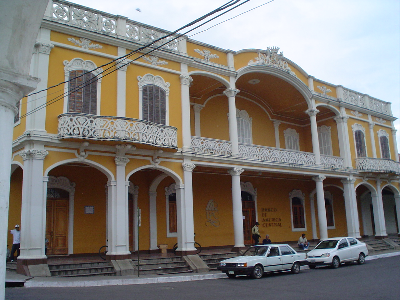 A street lined with colonial buildings in Granada, Nicaragua